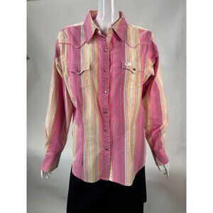 20X Womens XL Pink Multicolor Striped Western Shirt